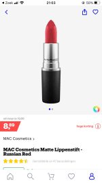 MAC Cosmetics Russian Red lipstick €8,99