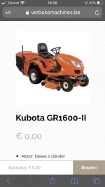Kubota gr1600 prijsfout bij Verbeke en zoon in ruiselede