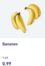 1 Kilo Bananen voor €0,99 bij de Aldi