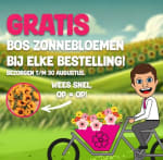 Gratis zonnebloemen bij je bestelling bij Uwbloemenman