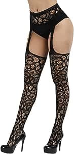 Medias de Rejilla hasta el Muslo Pantyhose (8) por $120 en Amazon