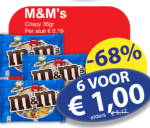 M&M's Crispy 6x36gr voor €1