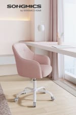 Rosy Bureaustoel - Draaibare Bureaustoel roze voor €53,99 dmv code via Songmics