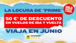 50€ descuento en vuelos de ida y vuela con Ryanair Prime