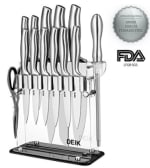 Deik 14 Piece Stainless Steel messenset Set with Acrylic Stand voor €29,98