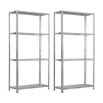 Pack 2 Estanterías Modulares Metálicas SteelSmart con 4 Baldas 160kg por 29,95€