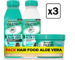 3 Unidades de Garnier Fructis Pack Hair Food Aloe Vera con Champú, Acondicionador y Mascarilla para Cabello Seco, Desenreda e Hidrata por 24.03€