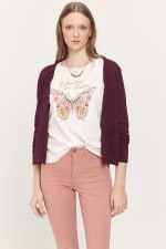 Chaqueta de punto liso con cuello pico para Mujer Milano por 12.99€