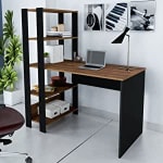 Escrivaninha com Estante na cor Preto/Pinho - R$ 200