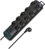Regleta Primera-Line 10 tomas negro 2m H05VV-F 3G1,5 interruptor cada 5 tomas por 14,79€