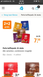 Perla koffiepads 36 stuks 2+2 gratis