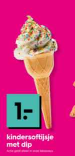 Kinder Softijs met dip voor €1 bij de HEMA
