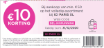 10€ korting bij aankoop vanaf €50