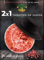Oferta de 2 x 1 en taquitos de jamón ibérico de los Romeros de Alanís (2, 42€)