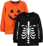 Gather 2 packs of Halloween long-sleeve tees for kids as low as £2.72 from Amazon