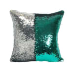 Reversible Silver & Green Sequin Filled Cushion for £11.99