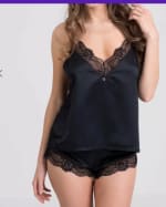 Ensemble caraco culotte satin Jewel noir pour 39,95 € chez Lovehoney