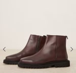 Botines ASOS Chelsea burdeos con cremallera de cuero por solo 19,92€ en Asos