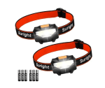 Linterna Frontal de Cabeza 2 Piezas con 3 Modos de Iluminación y 60° Ajustable e impermeable por solo 8,99€