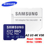 Cartão Micro SD de 512Gb da Samsung, modelo Pro Plus V30 - R$ 116,45