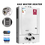 calentador de agua de Gas LP acero inoxidable de 6L-18L con Kit de ducha por solo 68,83€