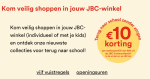 10 euro korting per aankoopschijf van 60 euro kinderkleren bij jbc