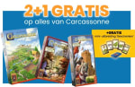 2+1 gratis op alles van Carcassonne + gratis mini-uitbreiding bij je bestelling bij 999games