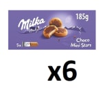 6 Unidades de Galletas rellenas leche cubiertas de chocolate Choco Mini Stars Milka 185 g. por 10.16€