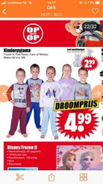 Kinderpyjama Disney voor 4,99 euro