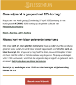 Flessentuin vrijmarkt met 20% korting