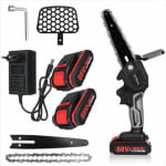 Motosierra eléctrica 88V 3000W mini motosierra de batería inalámbrica 6" con 2 baterías Hasaki por 23,50€