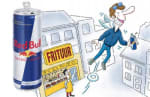 Gratis red bull blikje 25cl bij de deelnemende frituren
