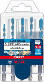 Bosch 5-delige accessoireset EXPERT: 4 mm, 5 mm, 6 mm, 8 mm voor €14,23 bij Amazon