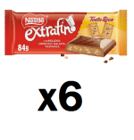 6 Tabletas de Chocolate Nestlé Extrafino con leche y galleta Tosta Rica por 4.58€