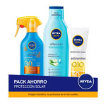 Pack NIVEA SUN protector solar facial corporal y aftersun por 21,69€