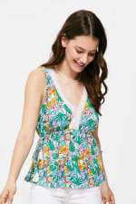 Blusa Escote Lace Estampada Springfield por 5.99€