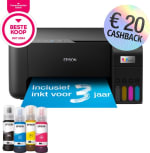 Epson EcoTank ET-2860 all-in-one A4 inkjetprinter met wifi (3 in 1) voor €129 na cashback via Bol