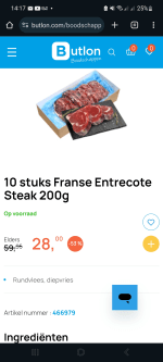 10 stuks Entrecote Steak 200g Diepvries