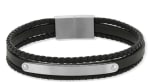 Bracelet cuir véritable acier multirangs noir pour 59,90 € chez Maty
