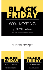 50 euro korting op Shoei motorhelmen