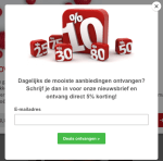 5% korting na aanmelden van de nieuwsbvrief