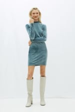 Vestido bodycon en velour color Azul de H&M por 8,99€