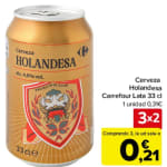 24 Latas Cerveza Holandesa por 5,04€ Carrefour 0.21€/Lata