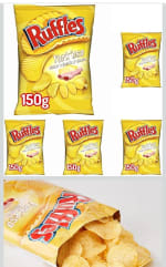 Pack de 5×150gr Ruffles Yorkeso Patatas Fritas por 6,95€.