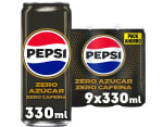 2 Pepsi zero sin cafeína Refresco de cola con cero azúcar y cero calorías, pack de 9 latas de 330 ml 18 latas por solo 6,68€