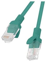 lanberg cable de red pcu5-10cc-0025-g,rj45,utp,cat 5e,0.25m,verde por 0,95€