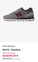 Zapatillas new balance ml515 por 61,45€