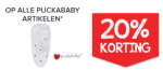 20% korting op alle Puckababy artikelen