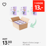 Etos Woezel & Pip luiers megabox met daarin 3 pakken voor €13