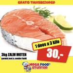 Luxe zalmmoten, circa 24 stuks in een doos. gemixte met / zonder huid voor €30